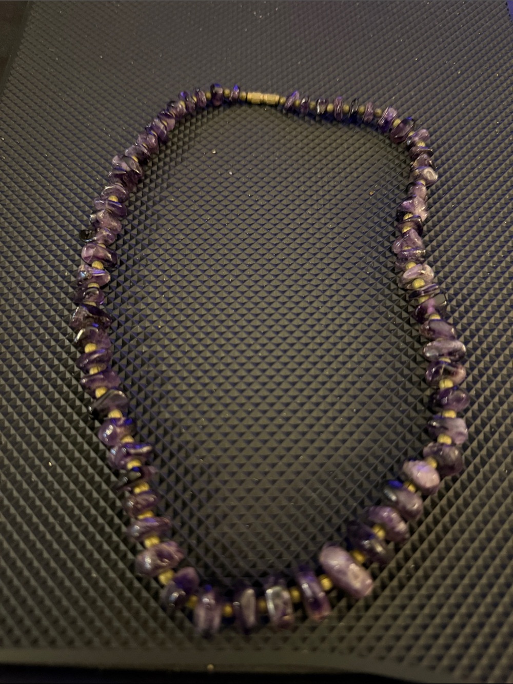 Purple Amethyst Chip Necklace - Women's Jewelry